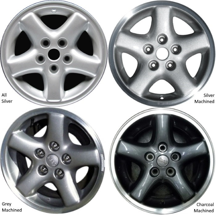 Jeep 15" Silver Machined OEM Rim Wheel 9018 1997-2006